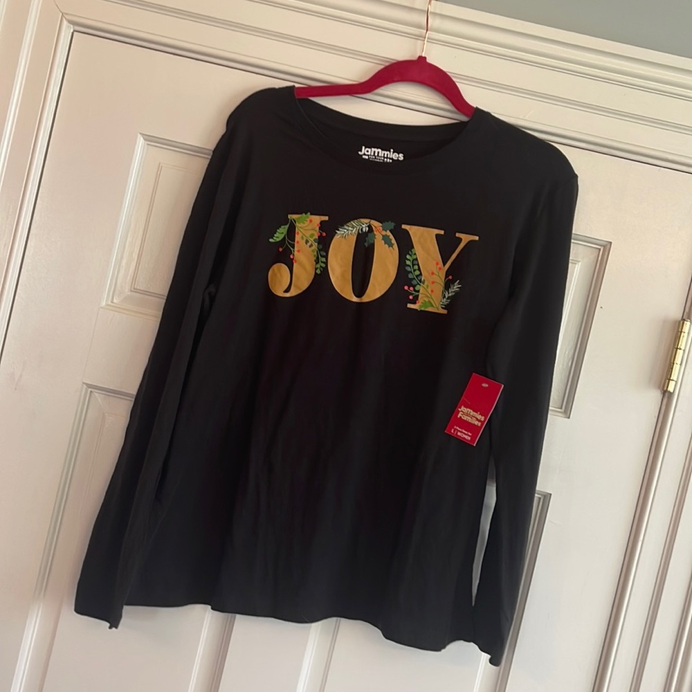 Joy Pj top green gold, jammies for your families nwt Christmas holiday matching